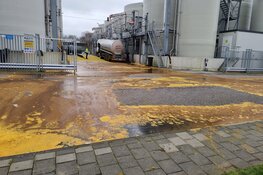 Lossen van palmolie gaat mis: straat in Wormer onder de olie